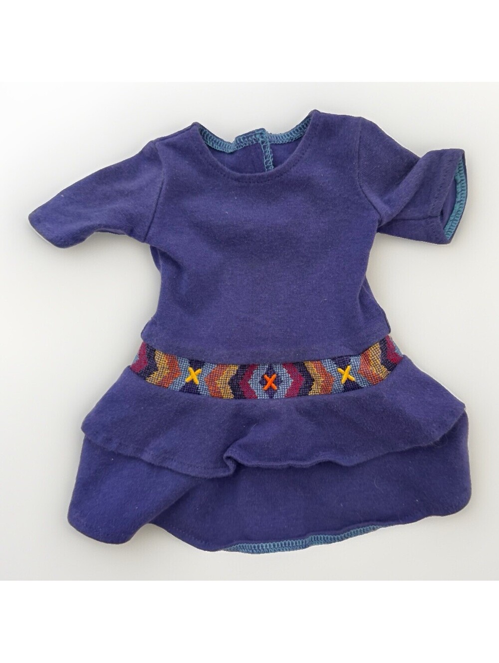 American Girl Saige Copeland Blue Embroidered Meet Dress 2013 Doll Outfit EUC